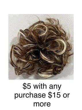 Brown with Blonde Highlights Measy Bun Hair Scrunchie